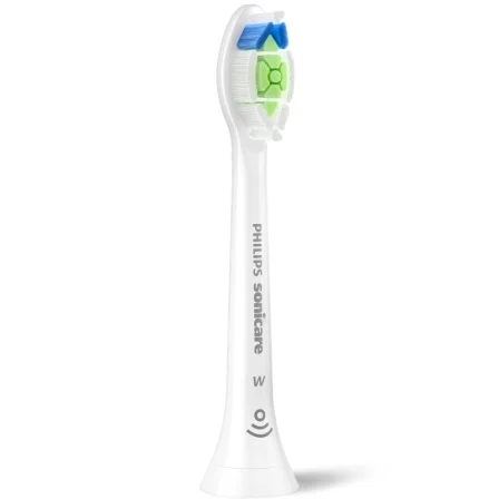 Philips Cabezal de Recambio Sonicare Optimal White W2 HX6062/87 - Pack 2 uds, Elimina Manchas y Placa, Compatible con Mangos de Clic